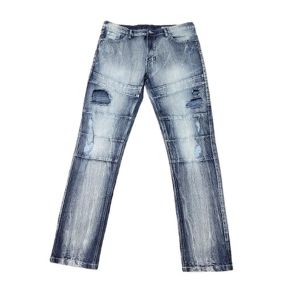 Southpole Jeans Mens 38x32(36x31.5) Blue Distressed Skinny Fit Denim Ripped Wash